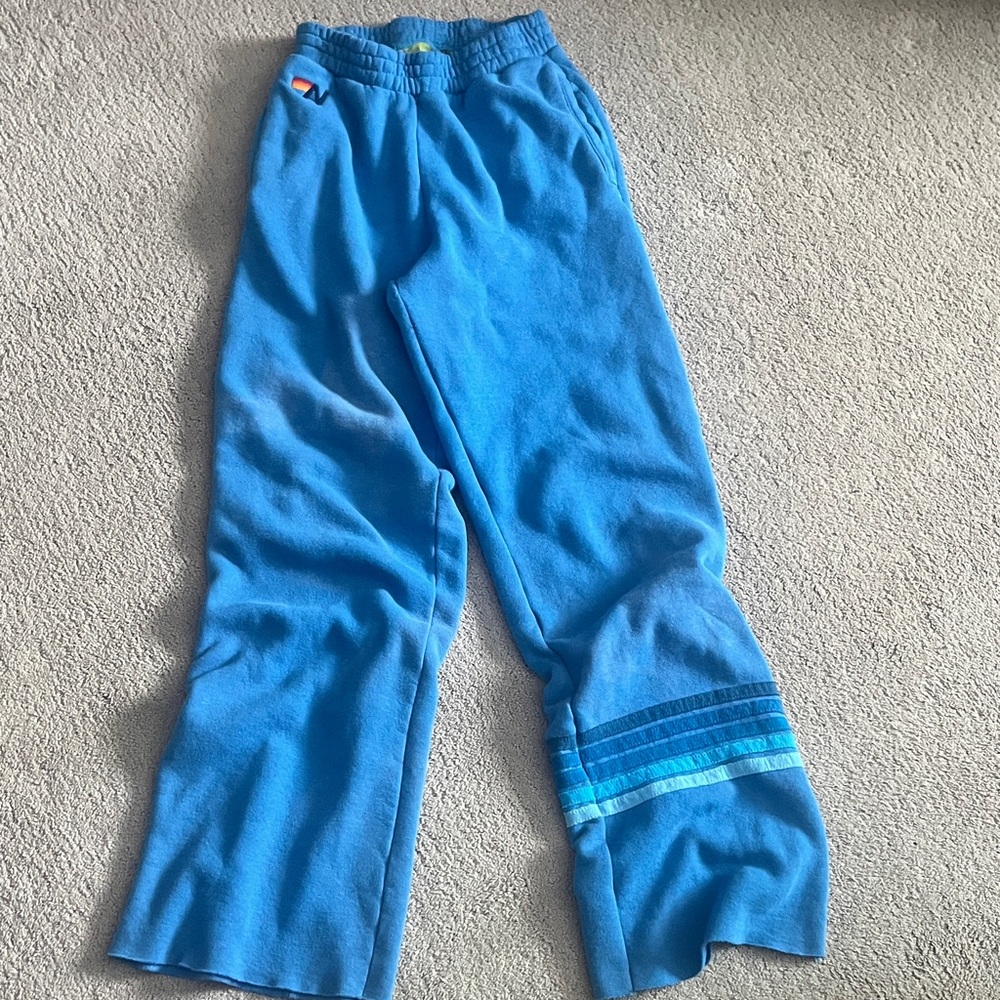 Aviator Nation Bright Blue Wide Leg Pants
